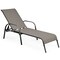 Costway Patio Lounge Chair Chaise Adjustable Reclining Armrest Navy/Brown/Grey